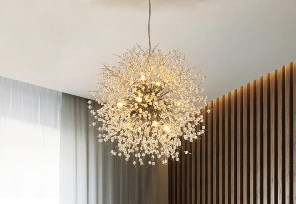 globe chandelier with crystals